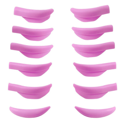 Mega L Curl Lash Lift Pads – No-Glue Silicone Perm Rods for DIY Eyelash Lamination (6-Pack, Purple)
