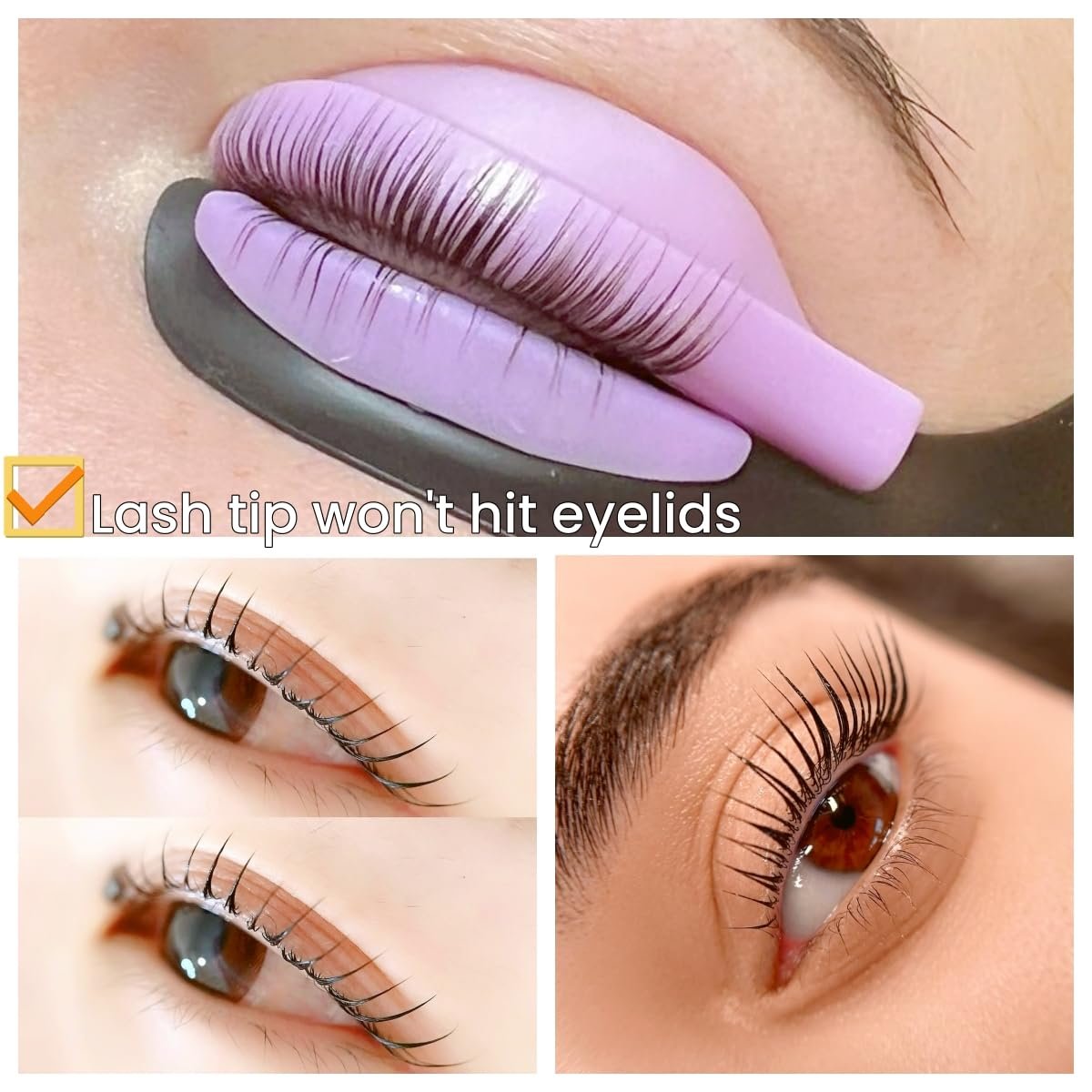 Mega L Curl Lash Lift Pads – No-Glue Silicone Perm Rods for DIY Eyelash Lamination (6-Pack, Purple) - görsel 10
