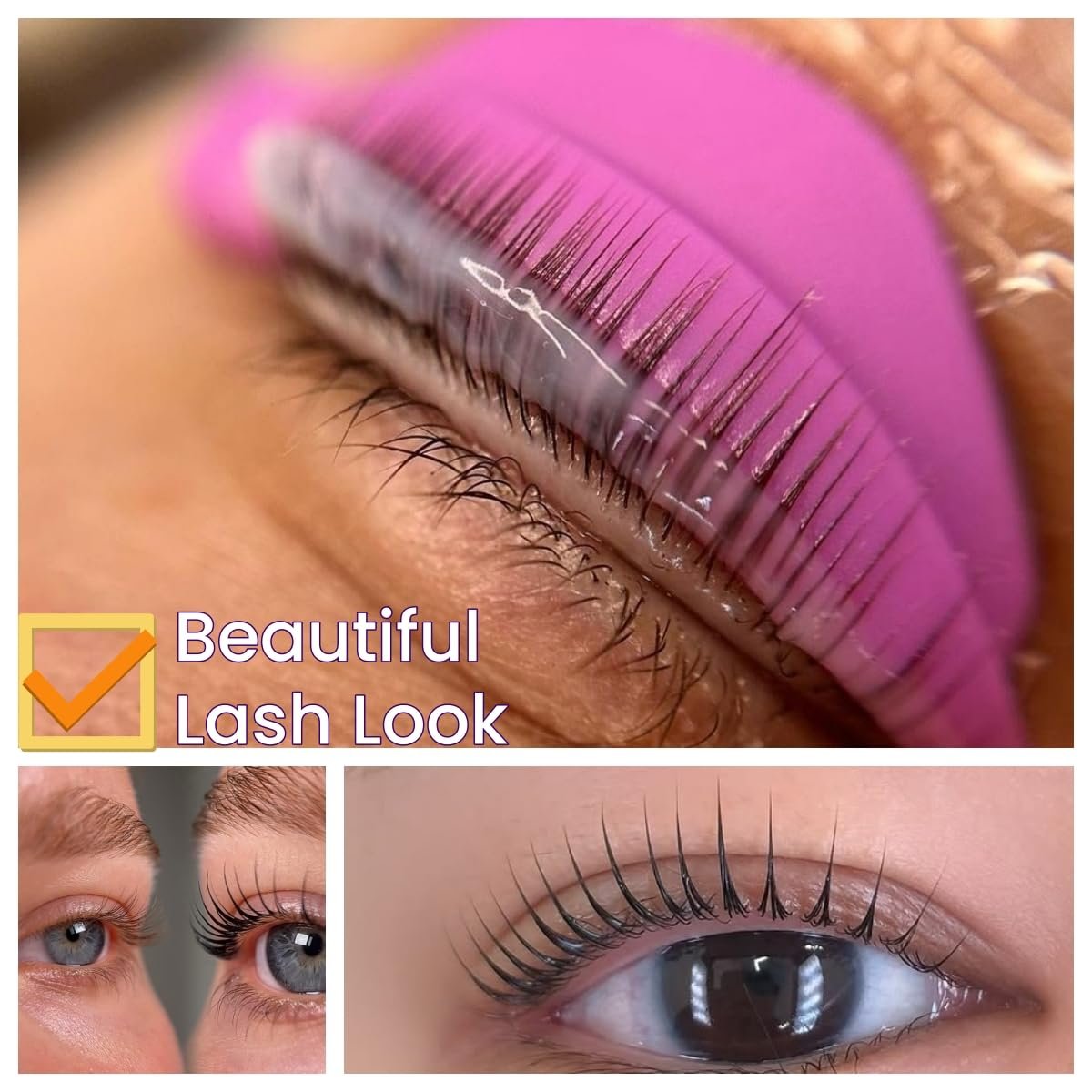 Mega L Curl Lash Lift Pads – No-Glue Silicone Perm Rods for DIY Eyelash Lamination (6-Pack, Purple) - görsel 6