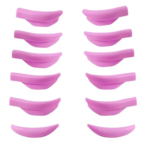 Mega L Curl Lash Lift Pads – No-Glue Silicone Perm Rods for DIY Eyelash Lamination (6-Pack, Purple) - görsel 1