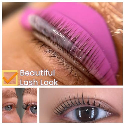 Mega L Curl Lash Lift Pads – No-Glue Silicone Perm Rods for DIY Eyelash Lamination (6-Pack, Purple)