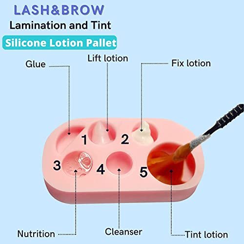 Lash Lift Brow Lamination Palette - DIY Eyelash Perming Tray for Home Salon Use (Mini Pink Black 2-Pack) Avelisse