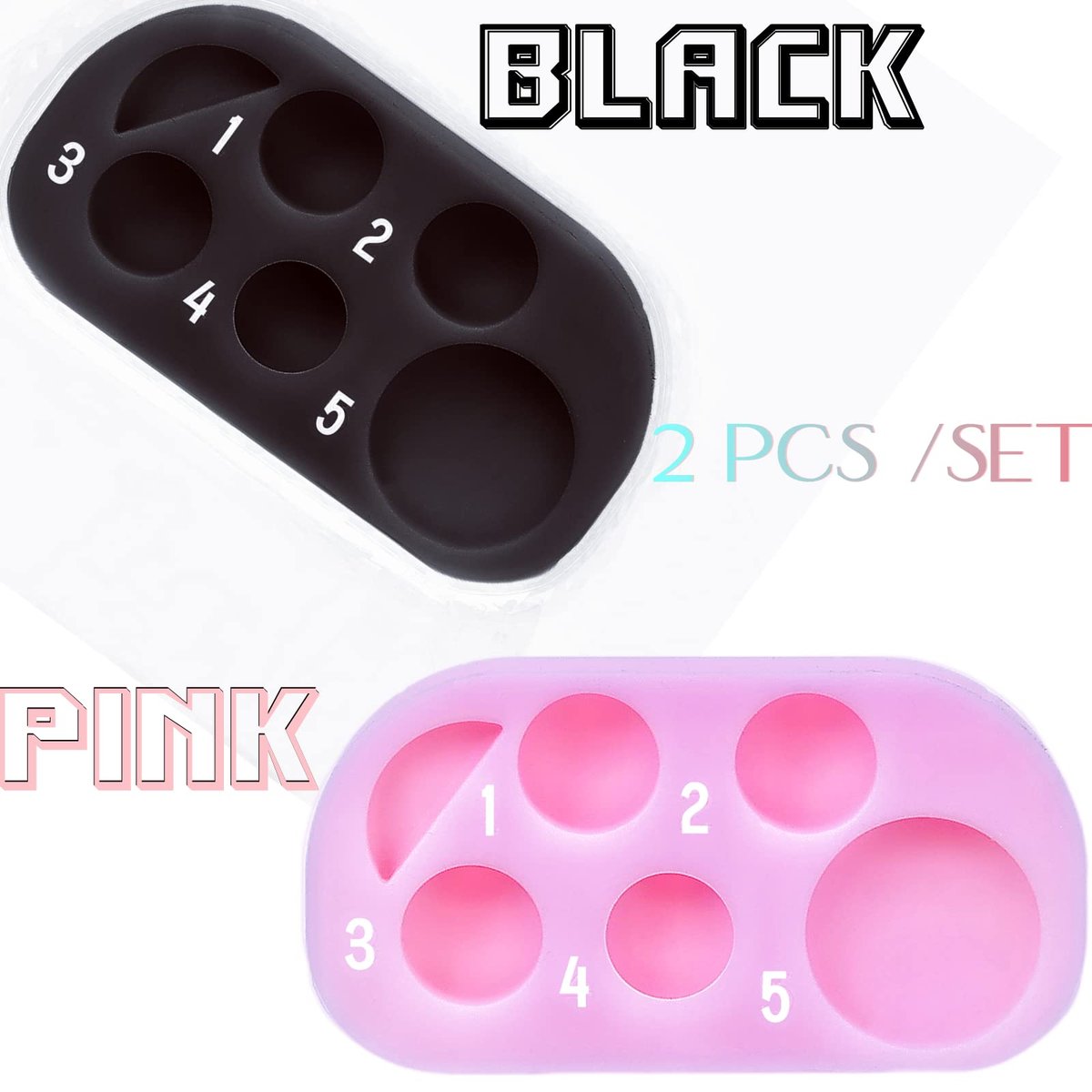 Lash Lift Brow Lamination Palette - DIY Eyelash Perming Tray for Home Salon Use (Mini Pink Black 2-Pack) Avelisse