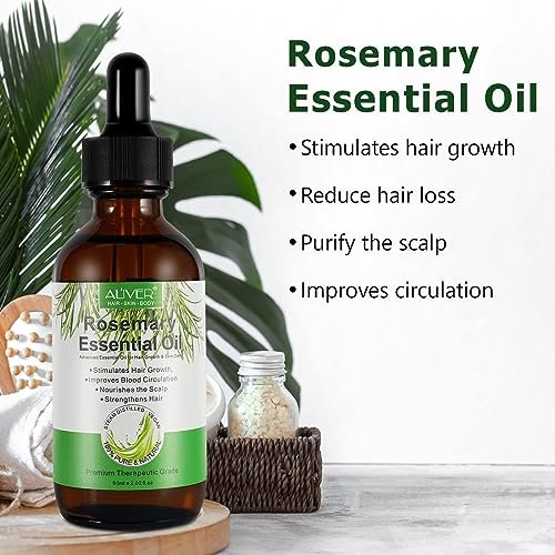 Pure Natural Rosemary Essential Oil for Hair Growth - 2 Pack, Scalp Oil for Dry Damaged Hair (2.02 Fl Oz Each) - görsel 12