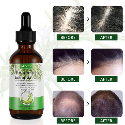 Pure Natural Rosemary Essential Oil for Hair Growth - 2 Pack, Scalp Oil for Dry Damaged Hair (2.02 Fl Oz Each)