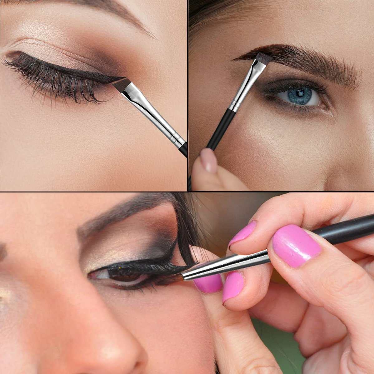 JASSINS Fine Angled Eyeliner Brush Set – Ultra Thin Precision Synthetic Eyeliner Brushes (3 Pcs) - görsel 10