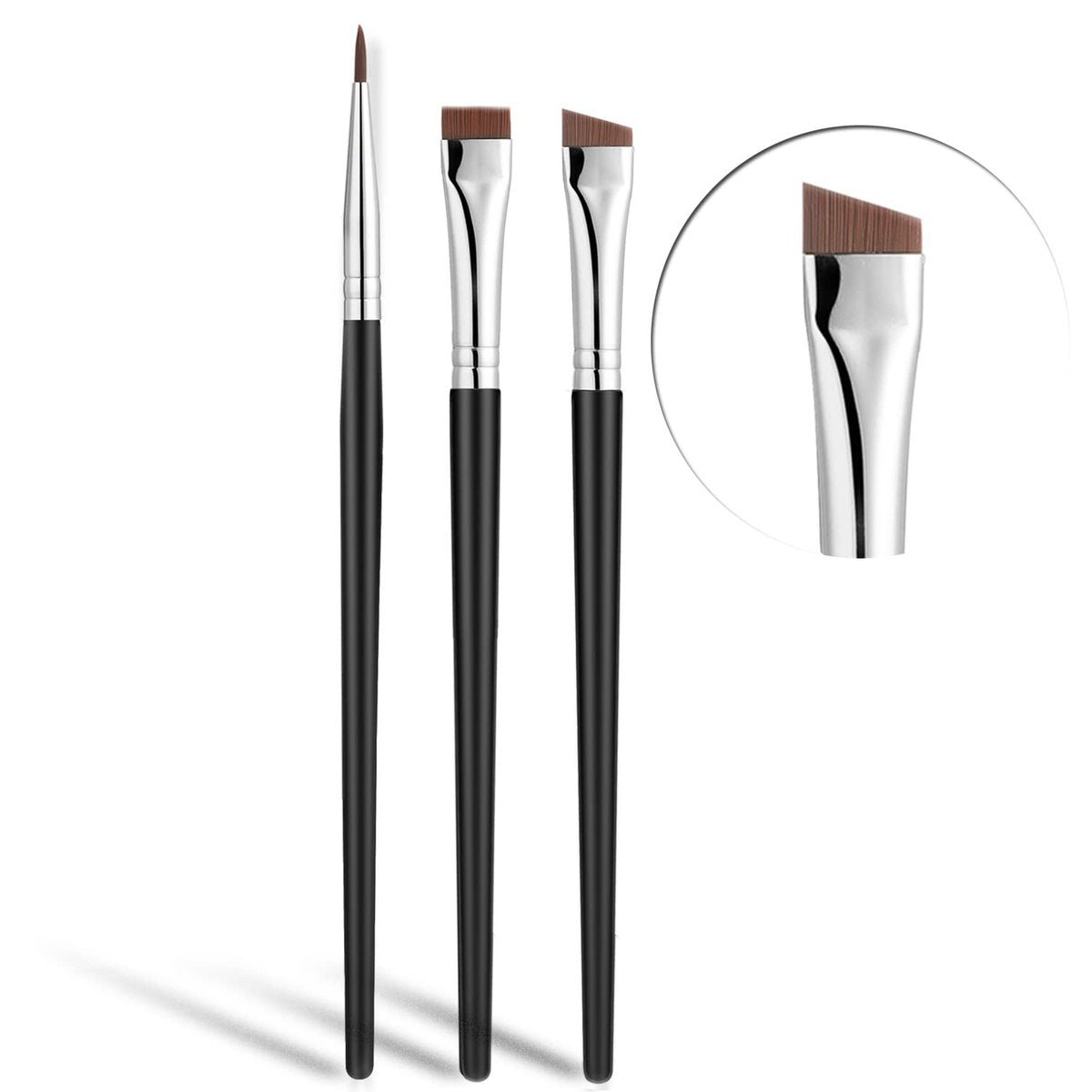 JASSINS Fine Angled Eyeliner Brush Set – Ultra Thin Precision Synthetic Eyeliner Brushes (3 Pcs) - görsel 2