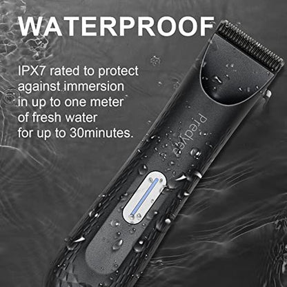 Predyee Ball Trimmer for Men – Manscaping Body Hair Trimmer, Pubic Hair & Groin Groomer, Waterproof, LED Light, USB-C Rechargeable, No Nicks Avelisse