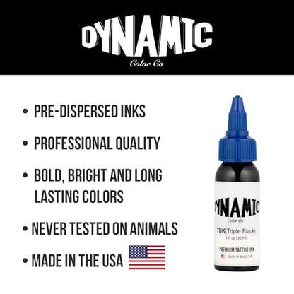 Dynamic Color Co Triple Black Ink Bottle 1oz – Professional Tattoo Ink
