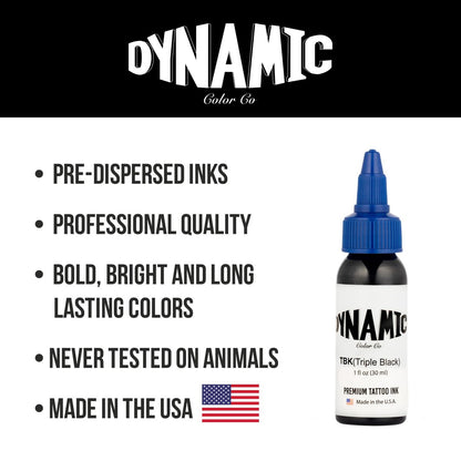 Dynamic Color Co Triple Black Ink Bottle 1oz – Professional Tattoo Ink