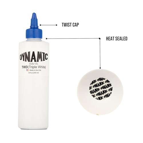 Dynamic Color Co Triple White Tattoo Ink – Sterilized 8 oz Bottle, Made in USA Avelisse