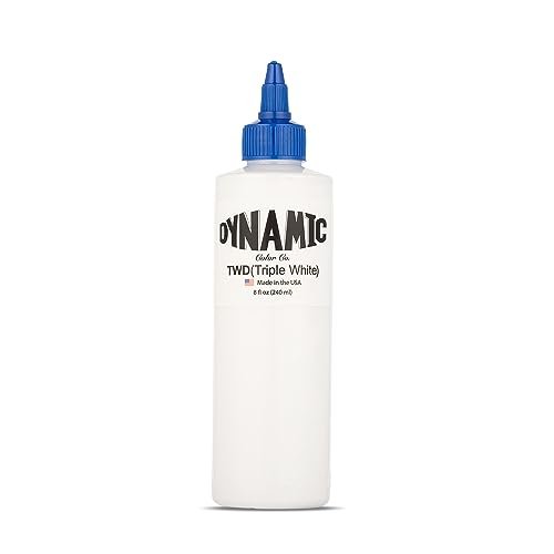 Dynamic Color Co Triple White Tattoo Ink – Sterilized 8 oz Bottle, Made in USA Avelisse