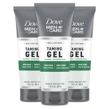 DOVE MEN + CARE Styling Gel 3 Count – Strong Hold Hair Gel for Thicker, Healthier Looking Hair, 7 oz Each Avelisse