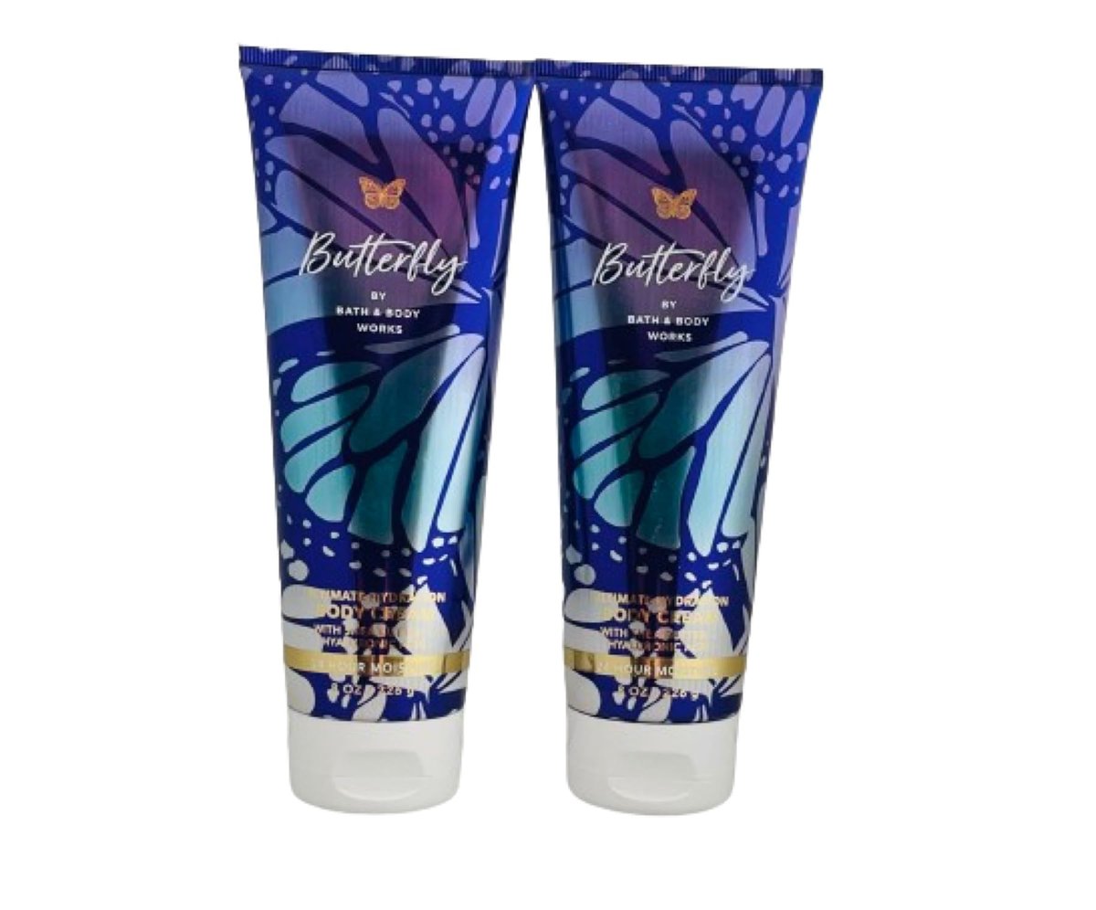 Bath & Body Works Butterfly Body Cream Ultimate Hydration Gift Set for Women - 2 Pack, 8 oz Each Avelisse