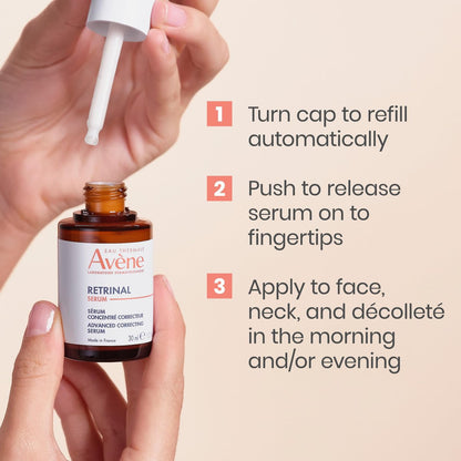 Avène RetrinAL Advanced Correcting Serum - Firming, Plumping, and Renewing Serum with Hyaluronic Acid, Niacinamide, and Bakuchiol, 1 Fl Oz Avelisse