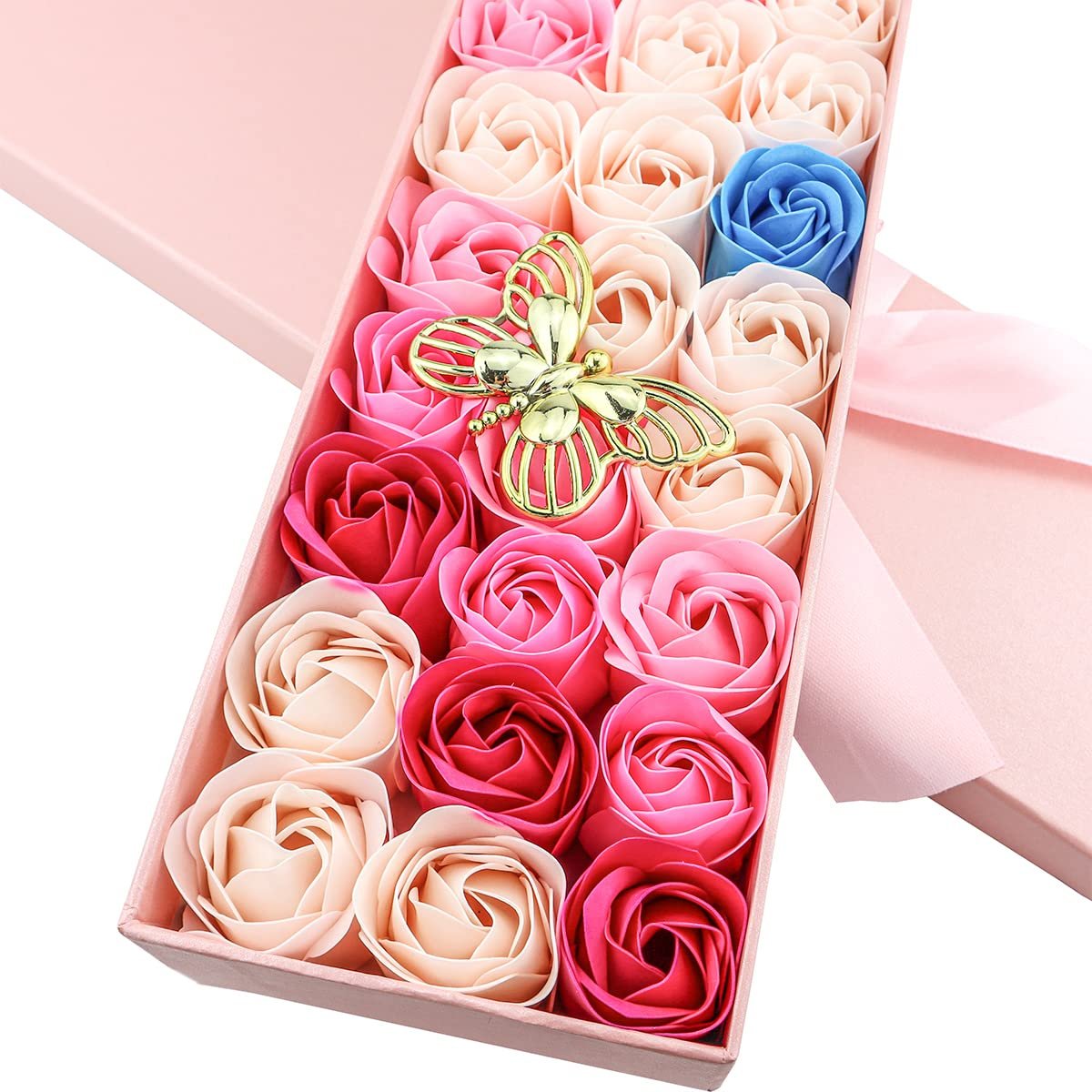 33 Pcs Floral Scented Rose Bath Soap Set - JIALEEY Plant Essential Oil Rose Soap Gift Box for Women, Mom, Valentine's Day - görsel 7