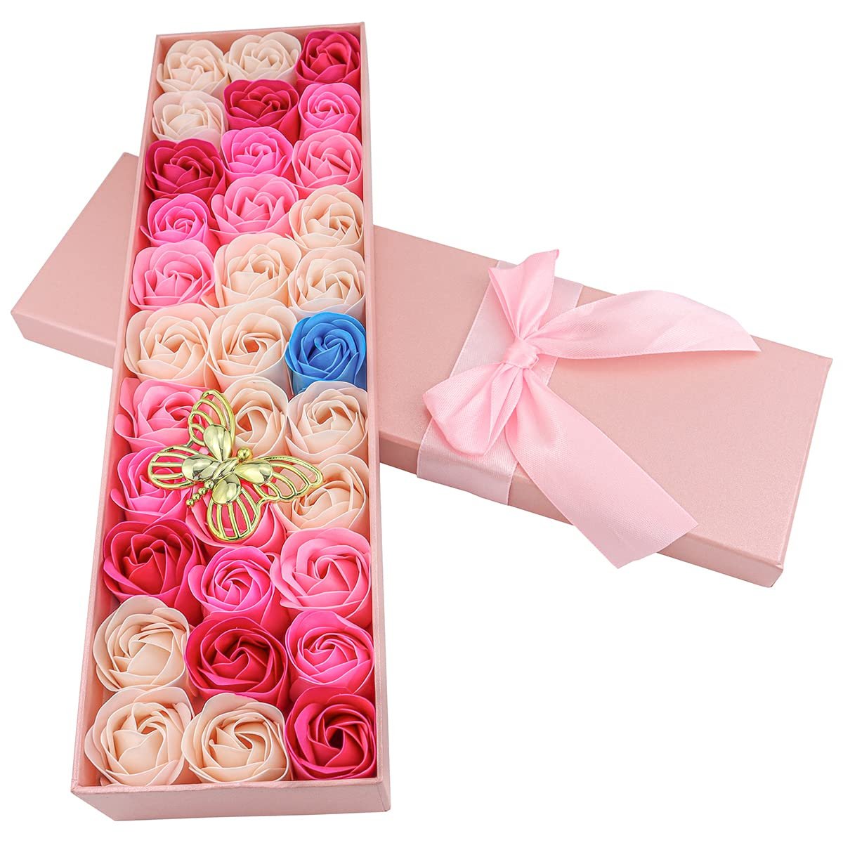 33 Pcs Floral Scented Rose Bath Soap Set - JIALEEY Plant Essential Oil Rose Soap Gift Box for Women, Mom, Valentine's Day - görsel 11