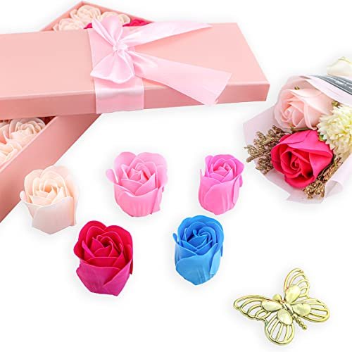 33 Pcs Floral Scented Rose Bath Soap Set - JIALEEY Plant Essential Oil Rose Soap Gift Box for Women, Mom, Valentine's Day - görsel 14