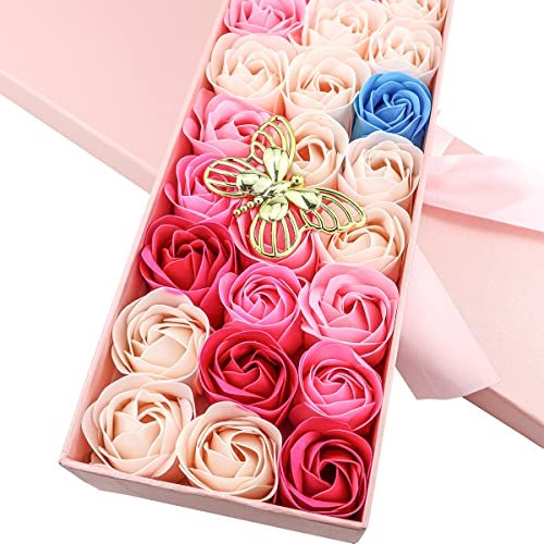 33 Pcs Floral Scented Rose Bath Soap Set - JIALEEY Plant Essential Oil Rose Soap Gift Box for Women, Mom, Valentine's Day - görsel 8
