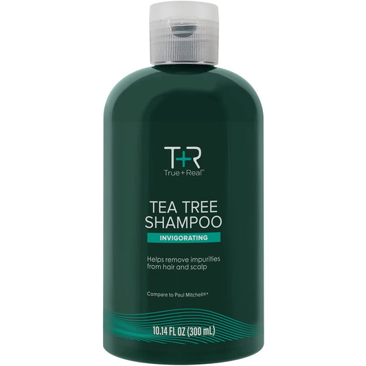 True+Real Tea Tree Shampoo – Invigorating Deep Clean Scalp Care with Refreshing Mint Scent, for All Hair Types, 10.14 oz