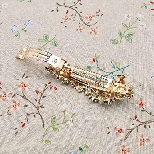 SING F LTD 4PCS French Barrettes Elegant Flower Design Metal Hair Clip Set - Multicolour Hair Decorations for Women, Girls, Bridal, Bridesmaid - görsel 12