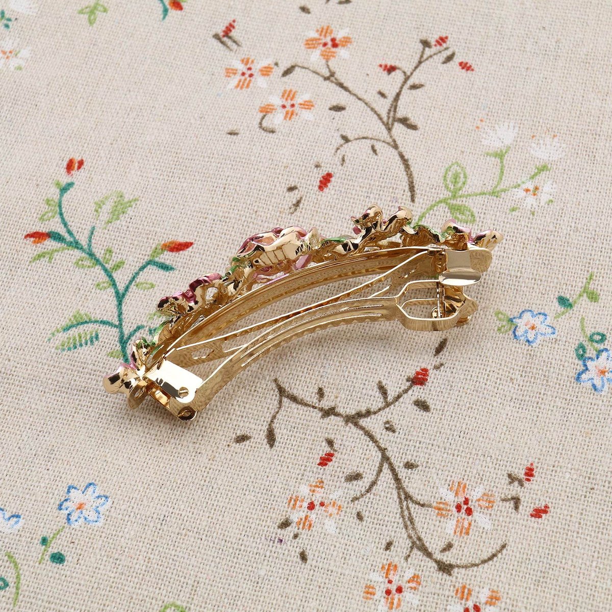 SING F LTD 4PCS French Barrettes Elegant Flower Design Metal Hair Clip Set - Multicolour Hair Decorations for Women, Girls, Bridal, Bridesmaid - görsel 9