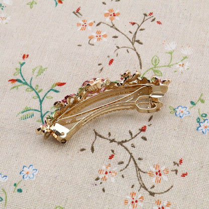 SING F LTD 4PCS French Barrettes Elegant Flower Design Metal Hair Clip Set - Multicolour Hair Decorations for Women, Girls, Bridal, Bridesmaid