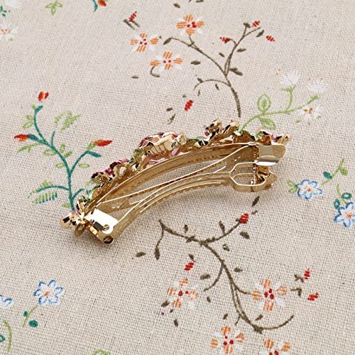 SING F LTD 4PCS French Barrettes Elegant Flower Design Metal Hair Clip Set - Multicolour Hair Decorations for Women, Girls, Bridal, Bridesmaid - görsel 10