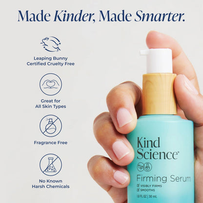 Kind Science Firming Serum – Anti-Aging Face Treatment with Bakuchiol & Peptides, Lightweight & Fragrance-Free for Sensitive Skin, 1 fl oz Avelisse