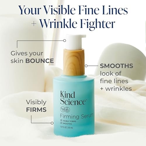 Kind Science Firming Serum – Anti-Aging Face Treatment with Bakuchiol & Peptides, Lightweight & Fragrance-Free for Sensitive Skin, 1 fl oz Avelisse