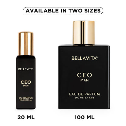 Bellavita Luxury CEO MAN Eau de Parfum – 20 ml Travel Size Fragrance for Men with Mandarin, Lemon, Lavender & Vetiver Notes