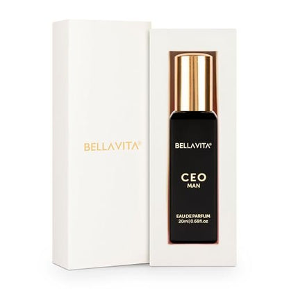 Bellavita Luxury CEO MAN Eau de Parfum – 20 ml Travel Size Fragrance for Men with Mandarin, Lemon, Lavender & Vetiver Notes