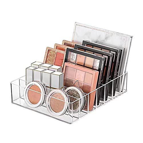 WECHENG Clear Acrylic Makeup Organizer for Eyeshadow Palette and Lipstick – 7 Section Divided Cosmetics Storage for Vanity Drawer or Countertop (7.48" x 6.22" x 1.77") - görsel 2