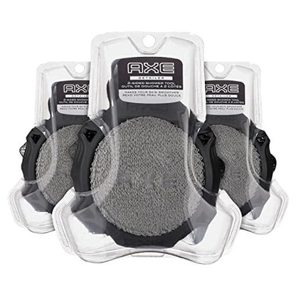 AXE Modern Shower Tool Skin Cleanser for Smoother Skin - Exfoliates and Gently Cleanses, Black, 3 Count
