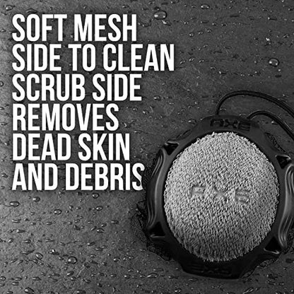 AXE Modern Shower Tool Skin Cleanser for Smoother Skin - Exfoliates and Gently Cleanses, Black, 3 Count