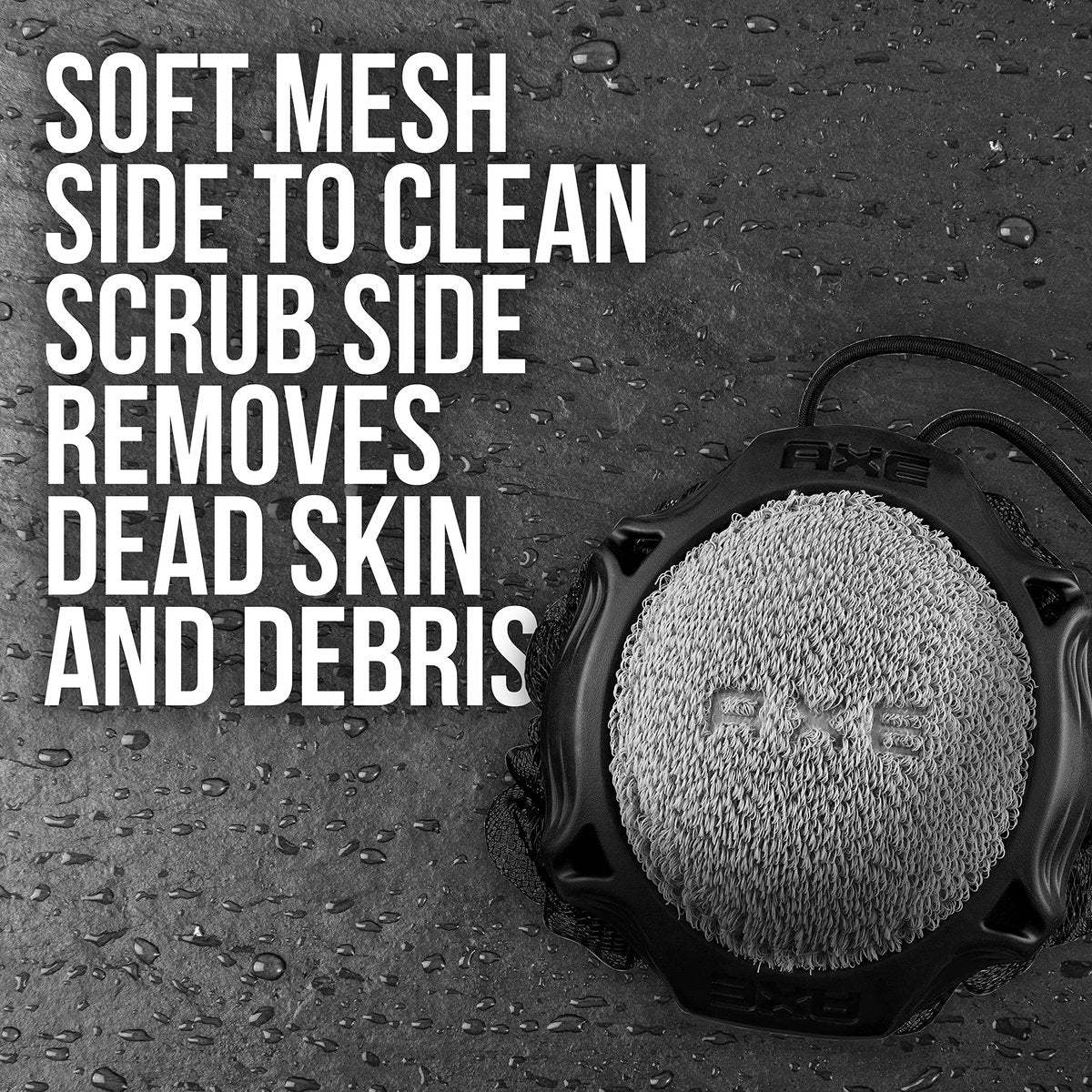 AXE Modern Shower Tool Skin Cleanser for Smoother Skin - Exfoliates and Gently Cleanses, Black, 3 Count - görsel 3