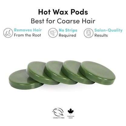 Parissa Hard Wax Refill Pods – 15 Pods (13.2 oz) No-Strip Hot Wax with Natural Beeswax for Brazilian, Bikini & Facial Hair Removal, Sensitive Skin Avelisse