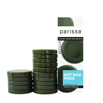 Parissa Hard Wax Refill Pods – 15 Pods (13.2 oz) No-Strip Hot Wax with Natural Beeswax for Brazilian, Bikini & Facial Hair Removal, Sensitive Skin Avelisse