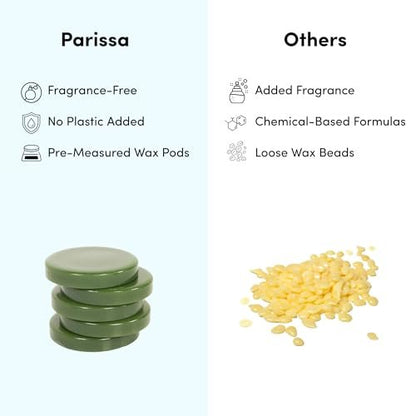 Parissa Hard Wax Refill Pods – 15 Pods (13.2 oz) No-Strip Hot Wax with Natural Beeswax for Brazilian, Bikini & Facial Hair Removal, Sensitive Skin Avelisse