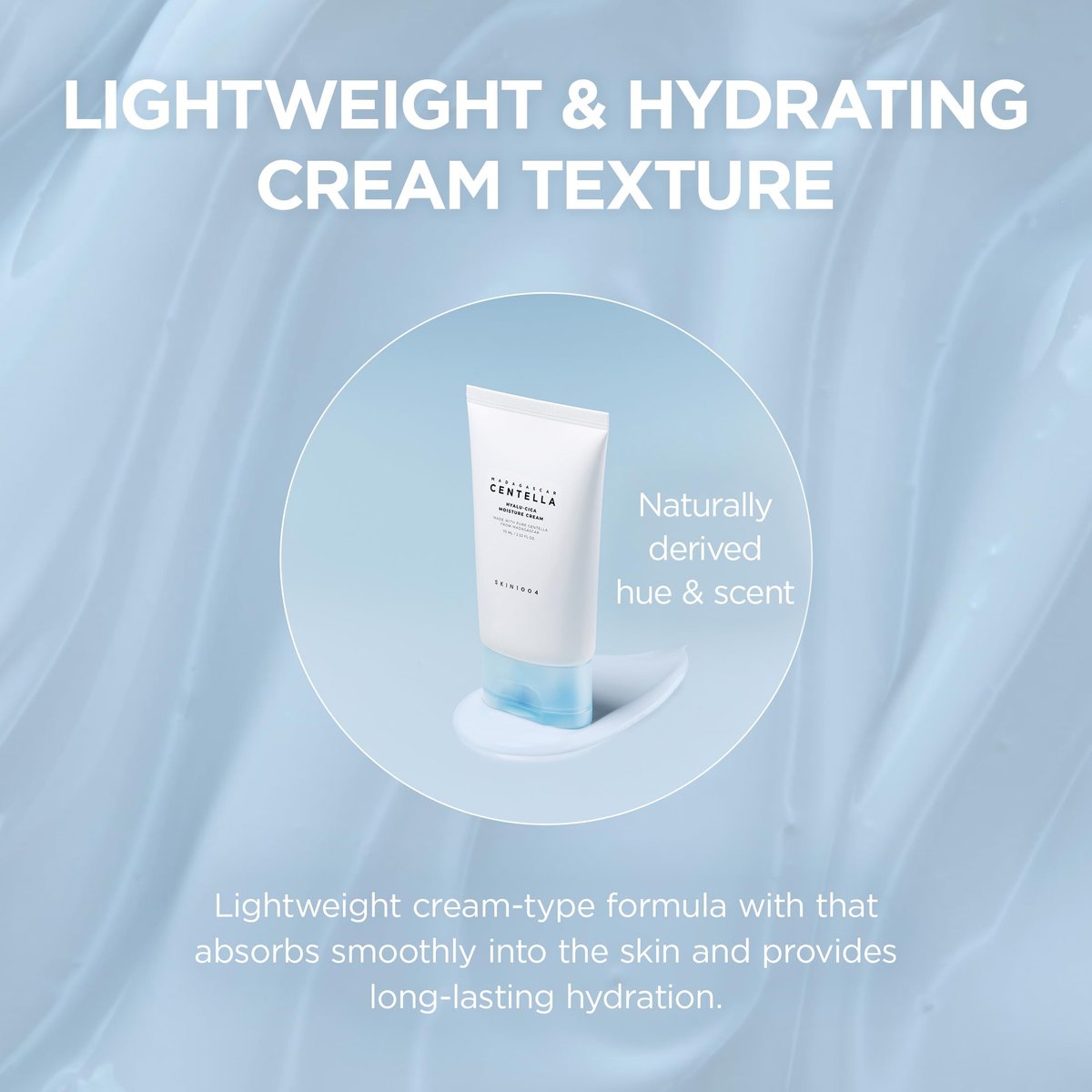 SKIN1004 Hyalu-Cica Moisture Cream – Deep Hydration Face Moisturizer with Hyaluronic Acid & Centella, Lightweight Gel Cream for Korean Skin Care, 2.53 fl oz (75ml) Avelisse