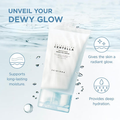 SKIN1004 Hyalu-Cica Moisture Cream – Deep Hydration Face Moisturizer with Hyaluronic Acid & Centella, Lightweight Gel Cream for Korean Skin Care, 2.53 fl oz (75ml) Avelisse