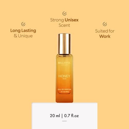 Bellavita Luxury Honey Oud Eau de Parfum - Travel Size Unisex Fragrance (20 ml)