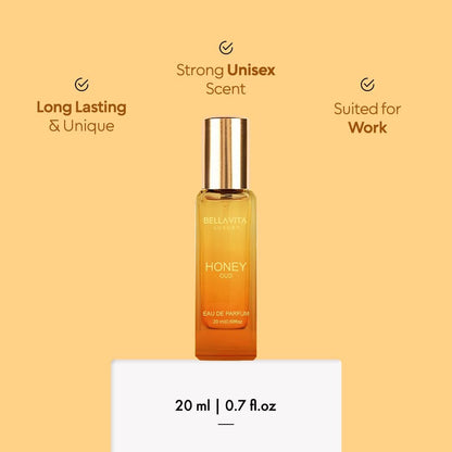 Bellavita Luxury Honey Oud Eau de Parfum - Travel Size Unisex Fragrance (20 ml)