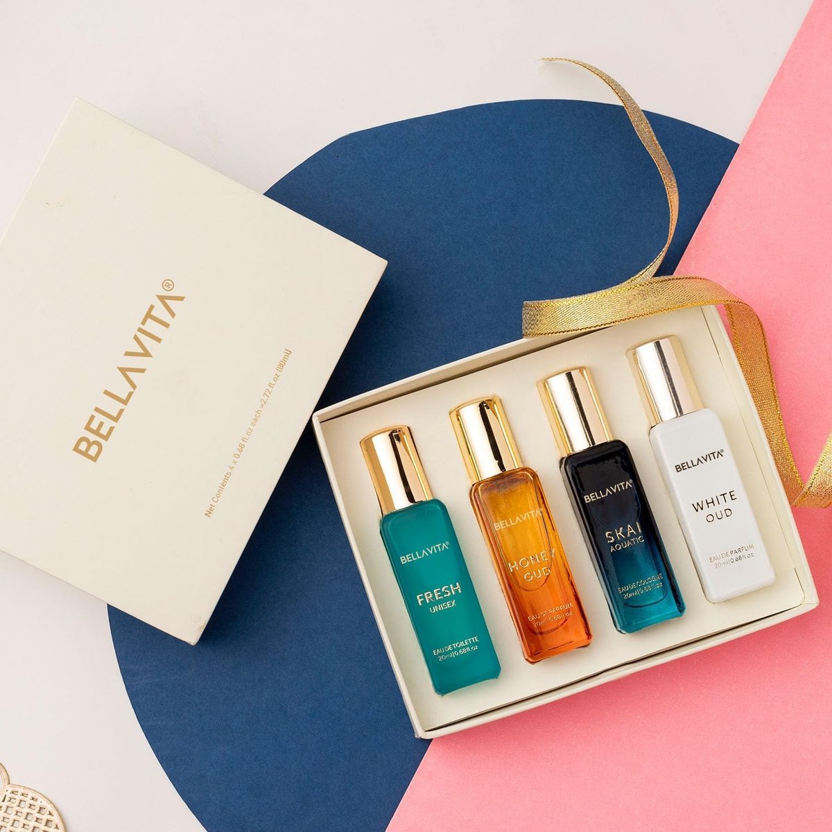 Bella Vita Luxury Unisex Perfume Gift Set – 4 x 80ml | Honey Oud, White Oud, Skai, Fresh | Perfume for Men and Women Avelisse