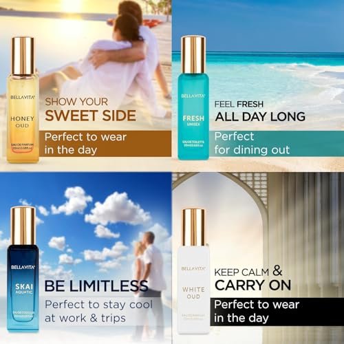 Bella Vita Luxury Unisex Perfume Gift Set – 4 x 80ml | Honey Oud, White Oud, Skai, Fresh | Perfume for Men and Women Avelisse