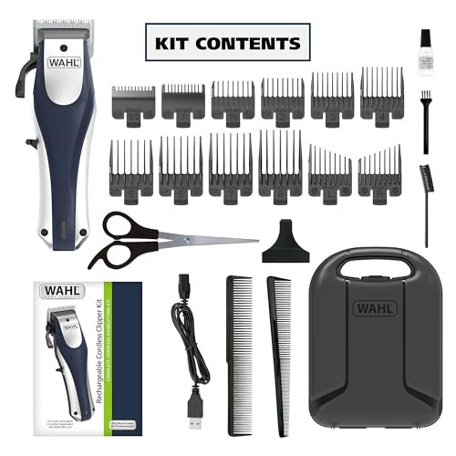 Wahl Lithium Ion Pro Rechargeable Cordless Hair Clippers – Model 79470, 22-Piece Set for Men, Women & Children, Black Avelisse