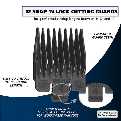 Wahl Lithium Ion Pro Rechargeable Cordless Hair Clippers – Model 79470, 22-Piece Set for Men, Women & Children, Black Avelisse