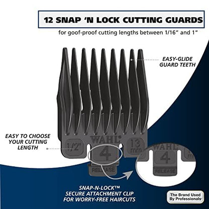 Wahl Lithium Ion Pro Rechargeable Cordless Hair Clippers – Model 79470, 22-Piece Set for Men, Women & Children, Black Avelisse