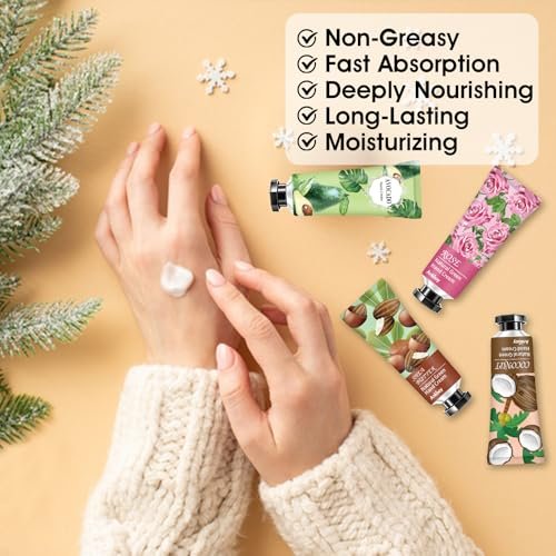 ANKOOY 12 Pack Hand Cream for Dry Cracked Hands - Natural Hand Lotion Travel Size, Mini Lotion Thank You Gifts for Nurse Teacher - görsel 6