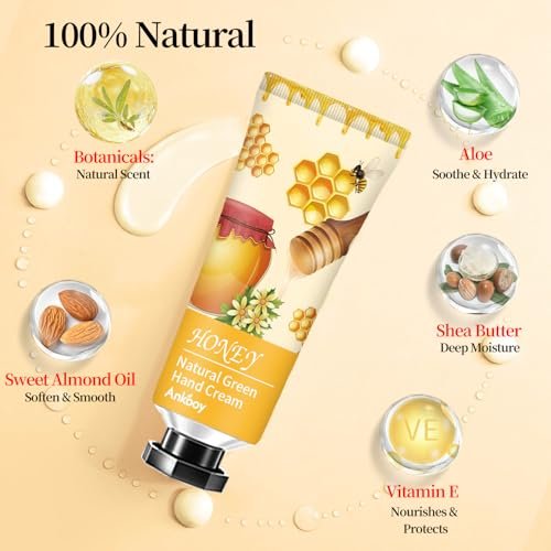 ANKOOY 12 Pack Hand Cream for Dry Cracked Hands - Natural Hand Lotion Travel Size, Mini Lotion Thank You Gifts for Nurse Teacher - görsel 8